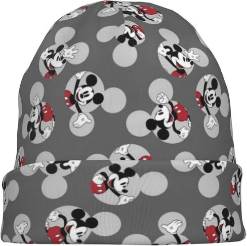 Cute Cartoon Mouse Knitted Hat Pullover Cap Milk Fiber Beanie Cap Warm Casual Adult Dwarf Caps All Season for Men Women in Kuwait