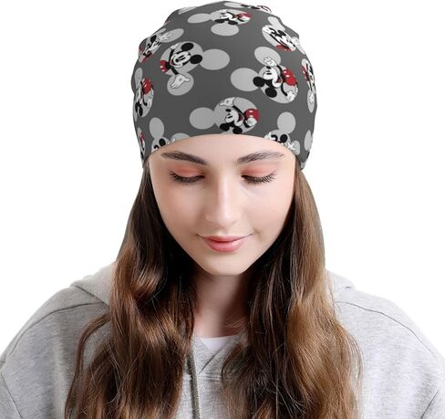 Cute Cartoon Mouse Knitted Hat Pullover Cap Milk Fiber Beanie Cap Warm Casual Adult Dwarf Caps All Season for Men Women in Kuwait