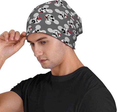 Cute Cartoon Mouse Knitted Hat Pullover Cap Milk Fiber Beanie Cap Warm Casual Adult Dwarf Caps All Season for Men Women in Kuwait