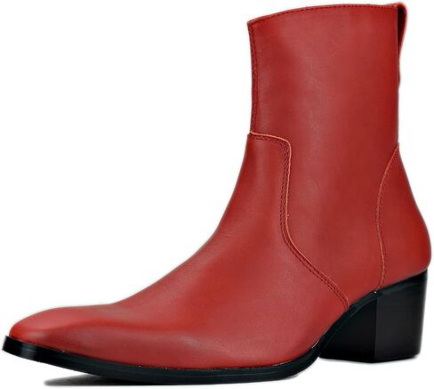 Dress Boot for Men Heels Casual Chelsea Combat Ankle Chukka Boots Zipper Black JY002 in Kuwait