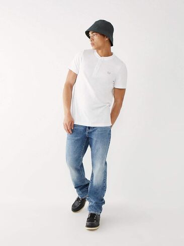 True Religion Men's Ricky Big T Straight Leg Jean with Back Flap Pockets in Saudi Arabia
