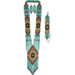 buybeaded Handmade beaded Native native american style glass seed bead Necklace Collar de cuentas nativas al estilo mexicano de los artesanos regalos para mujeres