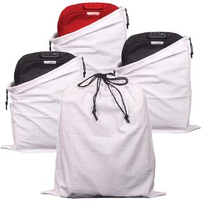 4 عبوات من اغطية الغبار القطنية جيدة التهوية برباط سحب حقيبة تخزين كبيرة حقيبة خيط لحقيبة اليد والمحافظ in Kuwait