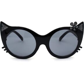 SA106 Girls Kitty Cat Ear Whisker Flower Cat Eye Sunglasses in Saudi Arabia