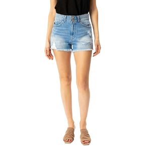 Kancan Women's High Rise Distressed Mom Shorts - KC8560