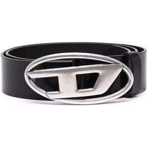 Simple Retro Silver Button D Letter Belt Versatile Decorative Dress Jeans Black Belt, Black, 41.3in in Saudi Arabia