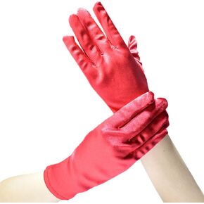 Ladies Wrist Length Satin Gloves for Women Opera Party Gloves Short