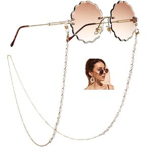 Sither Pearl Sunglasses Chian Reading Glasses Chain Strap Necklace for Women