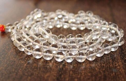 Jaipur Germological Lab Certified Sphatik mala/Original Crystal Quartz Mala for Jaap & Wearing | Unisex Mala by 4our Faith (8Mm Beads, Neck Length, 108+1 Beads, 36 Inches Mala)-100% Natural-Pack of 1 in Saudi Arabia