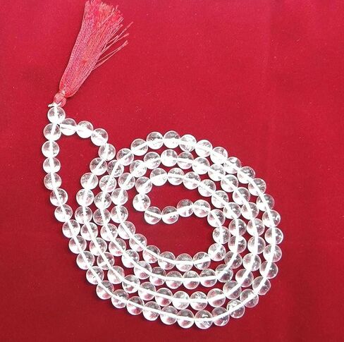 Jaipur Germological Lab Certified Sphatik mala/Original Crystal Quartz Mala for Jaap & Wearing | Unisex Mala by 4our Faith (8Mm Beads, Neck Length, 108+1 Beads, 36 Inches Mala)-100% Natural-Pack of 1 in Saudi Arabia