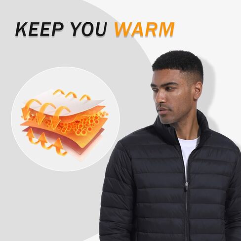 MAGINVIT Men's Puffer Jackets Lightweight Warm Windproof Coat Water-Repellent Windbreaker Quilted Jacket Winter Fall Spring in Saudi Arabia