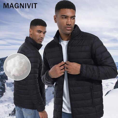 MAGINVIT Men's Puffer Jackets Lightweight Warm Windproof Coat Water-Repellent Windbreaker Quilted Jacket Winter Fall Spring in Saudi Arabia