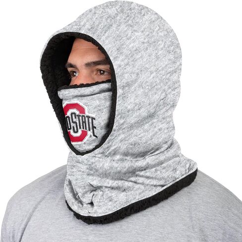 FOCO Ohio State Buckeyes NCAA Heather Grey Big Logo Hooded Gaiter in Saudi Arabia