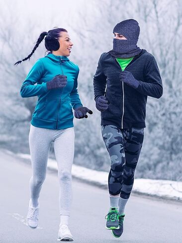 Apoway 4 Pieces Winter Beanie Hat Scarf Touchscreen Gloves Ear Warmer Set Warm Knit Hat Neck Warmer for Men and Women in Kuwait