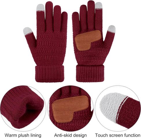 URATOT 3 حزمة الشتاء محبوك قبعة قبعة وشاح قفازات مجموعة سميكة قبعة ووشاح قفازات لمس للرجال والنساء in Kuwait