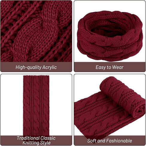 URATOT 3 حزمة الشتاء محبوك قبعة قبعة وشاح قفازات مجموعة سميكة قبعة ووشاح قفازات لمس للرجال والنساء in Kuwait