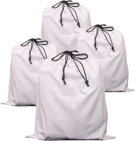 4 عبوات من اغطية الغبار القطنية جيدة التهوية برباط سحب حقيبة تخزين كبيرة حقيبة خيط لحقيبة اليد والمحافظ in Kuwait