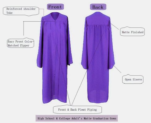 HEPNA [2023] مجموعة ثوب التخرج غير اللامع للجنسين، قبعة التخرج لحفلات الكلية بالمدرسة الثانوية in Kuwait