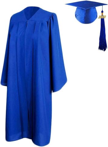 HEPNA [2023] مجموعة ثوب التخرج غير اللامع للجنسين، قبعة التخرج لحفلات الكلية بالمدرسة الثانوية in Kuwait