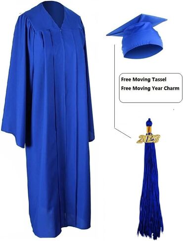 HEPNA [2023] مجموعة ثوب التخرج غير اللامع للجنسين، قبعة التخرج لحفلات الكلية بالمدرسة الثانوية in Kuwait