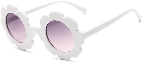 Round Flower Sunglasses for Girls Flower Shaped Cute Glasses UV 400 Protection Outdoor Beach Children Girl Boy Gifts in Kuwait