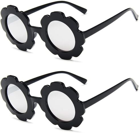 Round Flower Sunglasses for Girls Flower Shaped Cute Glasses UV 400 Protection Outdoor Beach Children Girl Boy Gifts in Kuwait