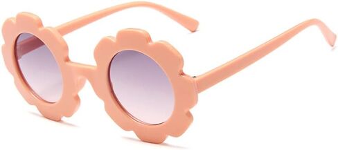 Round Flower Sunglasses for Girls Flower Shaped Cute Glasses UV 400 Protection Outdoor Beach Children Girl Boy Gifts in Kuwait