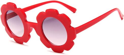 Round Flower Sunglasses for Girls Flower Shaped Cute Glasses UV 400 Protection Outdoor Beach Children Girl Boy Gifts in Kuwait