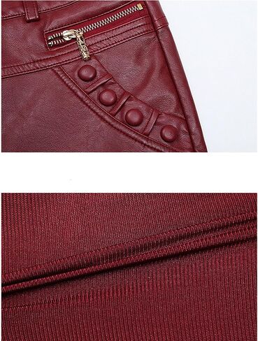 HALITOSS Womens High Waisted Faux Leather Shorts with Pockets Button Motor Biker PU Leather Short in Saudi Arabia