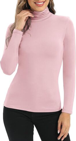 بلوزة بيسيك كاجوال عصرية خفيفة الوزن بقبة دائرية واكمام طويلة للنساء من زيفيرين in Kuwait