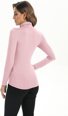 بلوزة بيسيك كاجوال عصرية خفيفة الوزن بقبة دائرية واكمام طويلة للنساء من زيفيرين in Kuwait