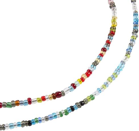 Eyeglass Chains for Women - 2-Piece Set Beaded Glasses Holder Strap, Retainer Cord with Beads, Microfiber Cloth and Polyester Pouch, Ideal for Sunglasses, Reading Glasses, Multicolor, 27 Inches in Saudi Arabia