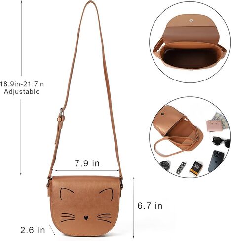 Gladdon Crossbody Bags for Teen Girls Small Fashion Preteen Purses Cat Gold in Kuwait
