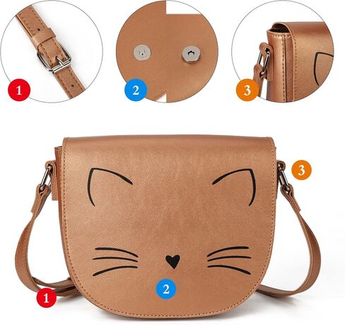 Gladdon Crossbody Bags for Teen Girls Small Fashion Preteen Purses Cat Gold in Kuwait