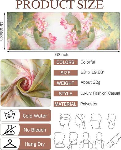6 Pcs Scarves for Women Floral Pattern Scarf Shawl Lightweight Fashion Scarves Sunscreen Women Scarf Chiffon Flowers Printed Pattern Scarf Shawl Wraps, 6 Colors in Kuwait
