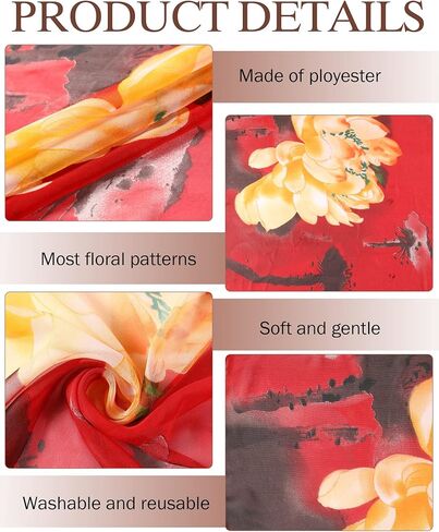 6 Pcs Scarves for Women Floral Pattern Scarf Shawl Lightweight Fashion Scarves Sunscreen Women Scarf Chiffon Flowers Printed Pattern Scarf Shawl Wraps, 6 Colors in Kuwait