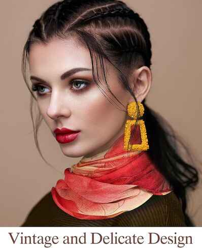 6 Pcs Scarves for Women Floral Pattern Scarf Shawl Lightweight Fashion Scarves Sunscreen Women Scarf Chiffon Flowers Printed Pattern Scarf Shawl Wraps, 6 Colors in Kuwait