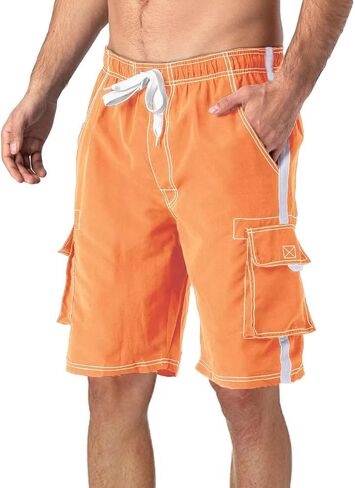 MAGCOMSEN Men's Swim Trunks with Mesh Liner 4 Pockets Quick Dry Beachwear Swimuits Board Shorts in Saudi Arabia
