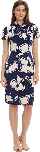 Maggy London Women's Sophisticated Twist Neck Detail Sheath Workwear Office Career Occasion Event Guest of in Kuwait