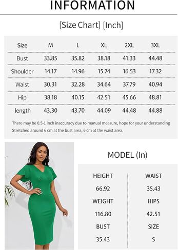 فستان نسائي كاجوال من Nmoder برقبة على شكل حرف V وأكمام قصيرة مكشكشة، فستان متوسط ​​الطول لحفلات الكوكتيل in Kuwait