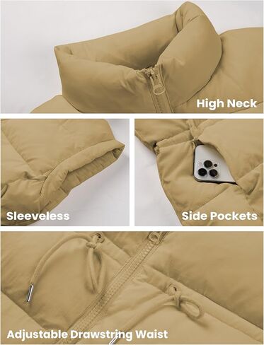 سترة منتفخة للسيدات من Lentta بخصر قابل للتعديل وخفيفة الوزن ومبطنة بسحاب مع جيوب in Kuwait