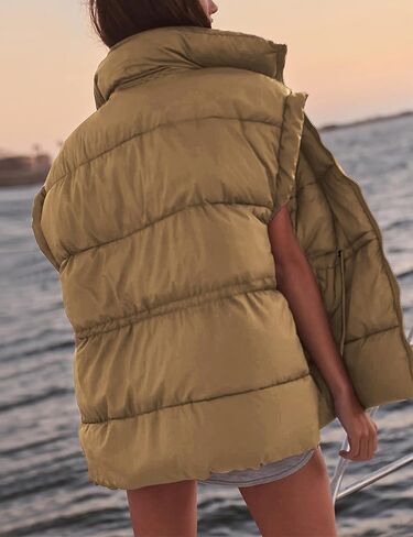 سترة منتفخة للسيدات من Lentta بخصر قابل للتعديل وخفيفة الوزن ومبطنة بسحاب مع جيوب in Kuwait