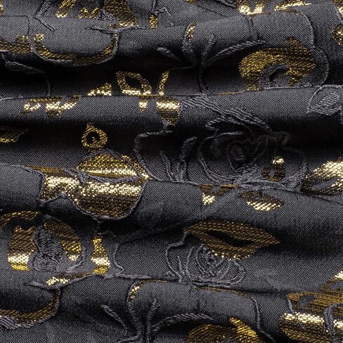 Hi-Tie Men Black Gold Shiny Floral Jacket Blazer Lon Sleeve Button Down Notch Lapel Suit Jacket in Saudi Arabia