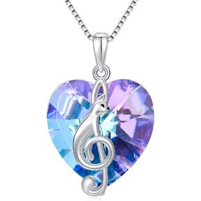 PROESS Cat Necklace 925 Sterling Silver Planet/Celtic/Music Note/Cat and Girl/Strawberry Pendant Cat Jewelry Gifts for Women Men Cat Lovers for Valentine's Day Birthday