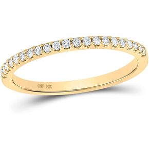 Jewels By Lux 14K Yellow Gold Womens Round Diamond Single Row 1/6 Cttw For Womens Engagement Wedding Anniversary Ring Band in Saudi Arabia