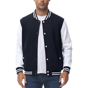 Rdruko Men's Varsity Jackets Lightweight Cotton Letterman Baseball Bomber Jackets