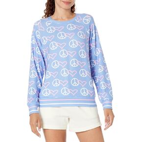 PJ Salvage Women's Loungewear Peace and Love Long Sleeve Top in Saudi Arabia