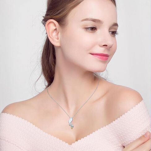 Twoowl Squirrel Gift S925 Sterling Silver Cute Squirrel Necklace Animal Pendant Opal Jewelry for Women Girls Squirrel Lovers Birthday in Saudi Arabia