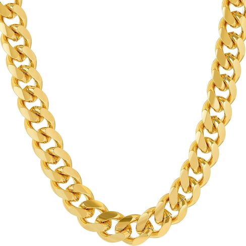LIFETIME JEWELRY 9mm Miami Curb Cuban Link Chain Necklace 24k Gold Plated in Saudi Arabia