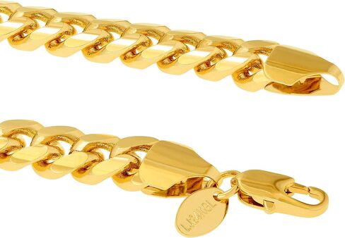 LIFETIME JEWELRY 9mm Miami Curb Cuban Link Chain Necklace 24k Gold Plated in Saudi Arabia
